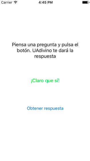 pantalla de la *app*